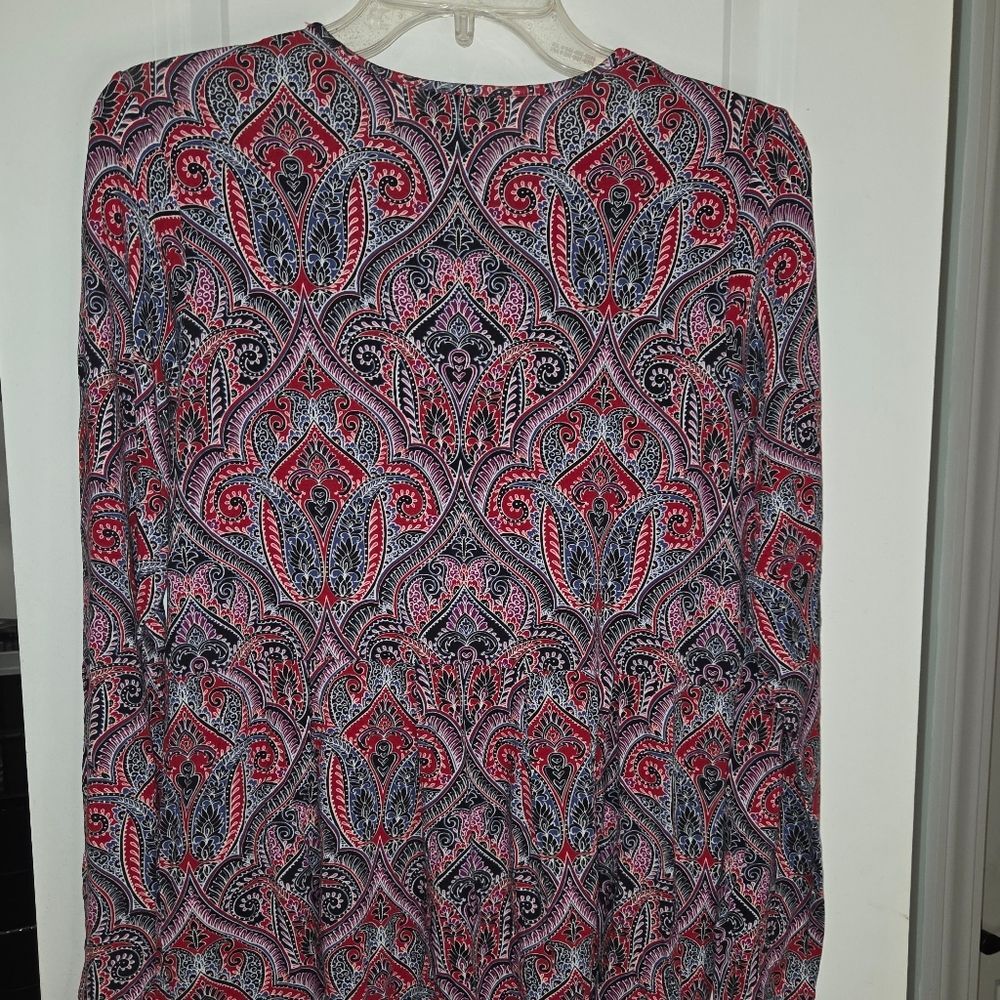 J. Jill Boho Print Rayon Blouse - Picture 9 of 12